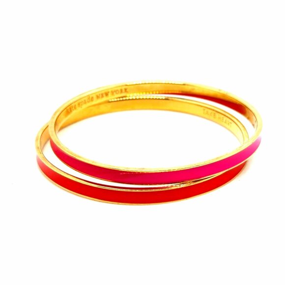 kate spade | Jewelry | Kate Spade Pinkred Enamel Bangles | Poshmark